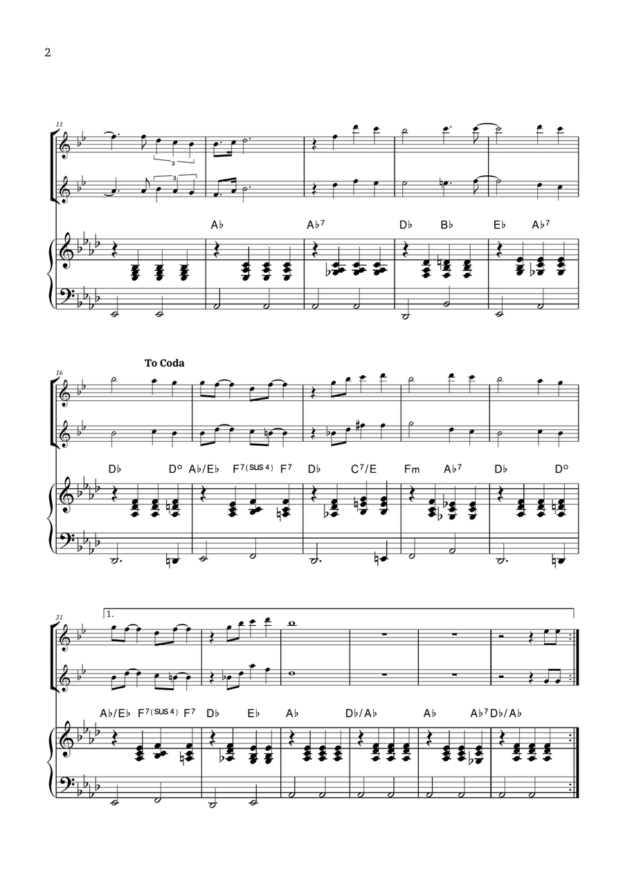 Bridge Over Troubled Water Woodwind Duet scores gallery preview page 2