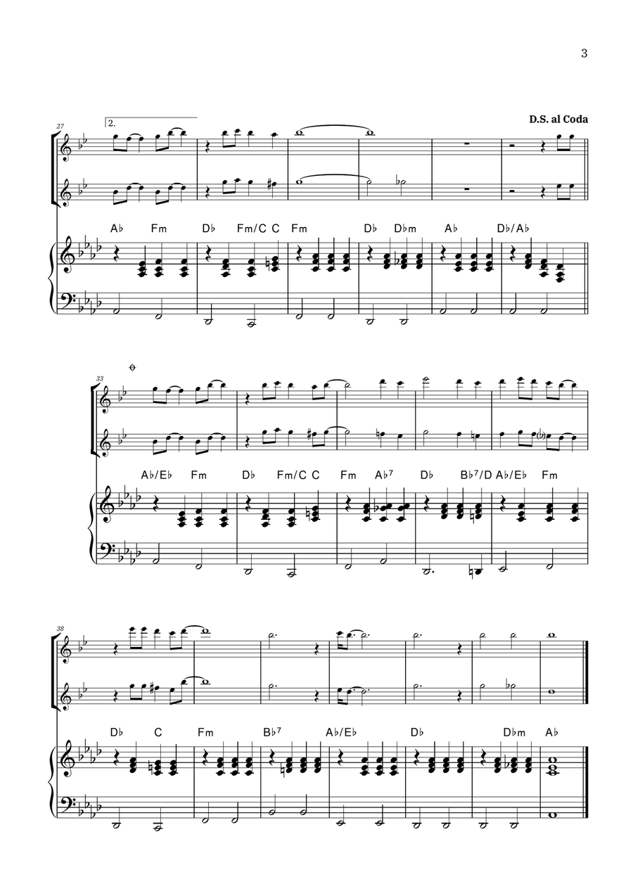 Bridge Over Troubled Water Woodwind Duet scores gallery preview page 3