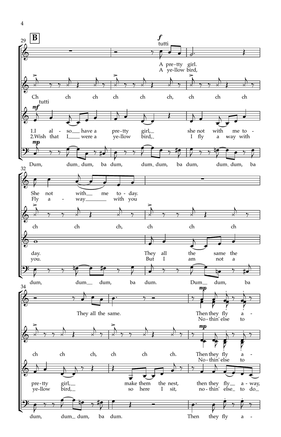Yellow Bird 3-Part scores gallery preview page 4