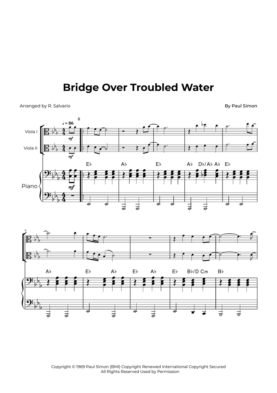 Bridge Over Troubled Water String Duet scores gallery preview page 1