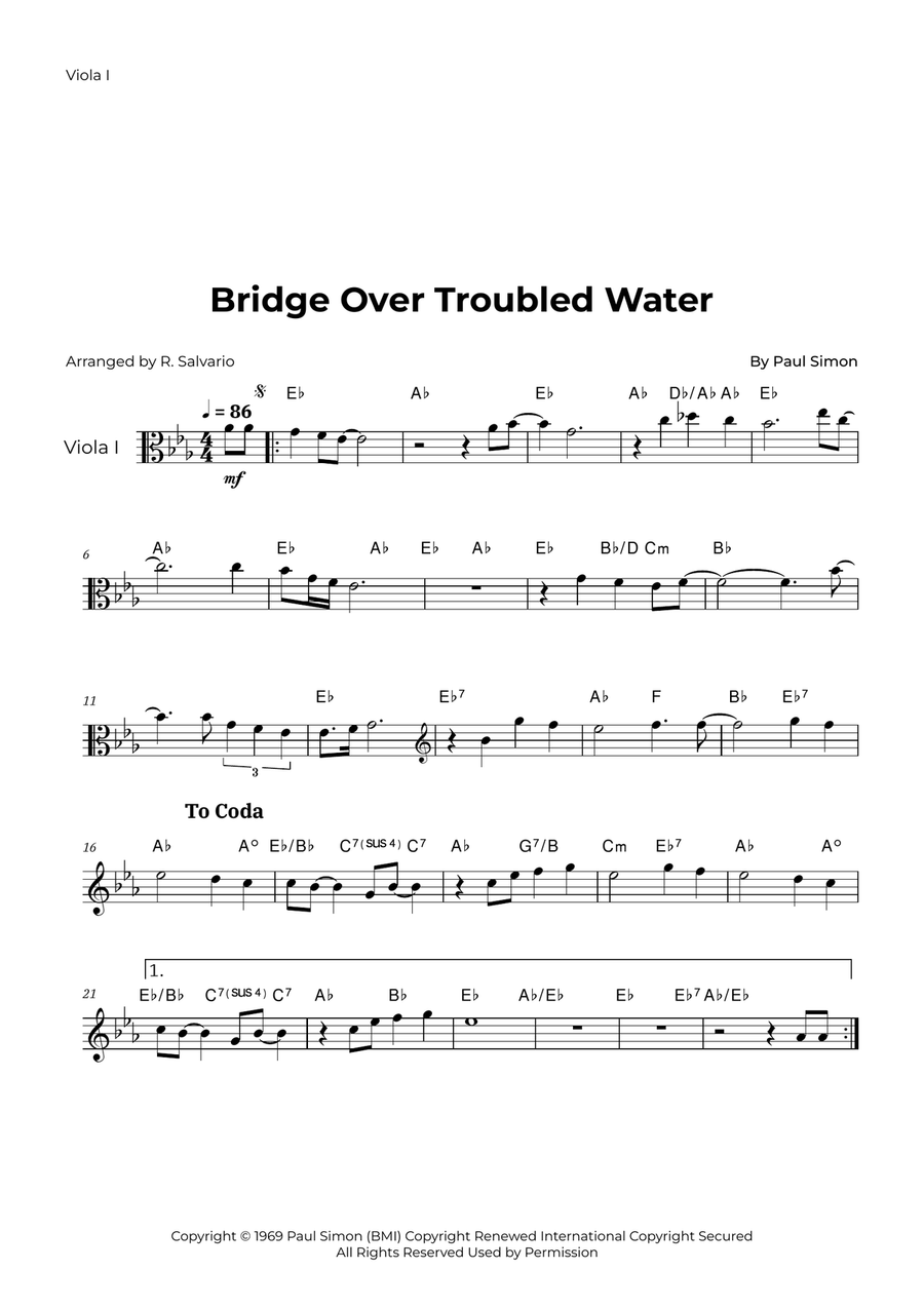 Bridge Over Troubled Water String Duet scores gallery preview page 4