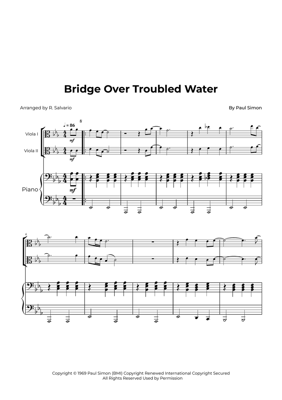 Bridge Over Troubled Water String Duet scores gallery preview page 1