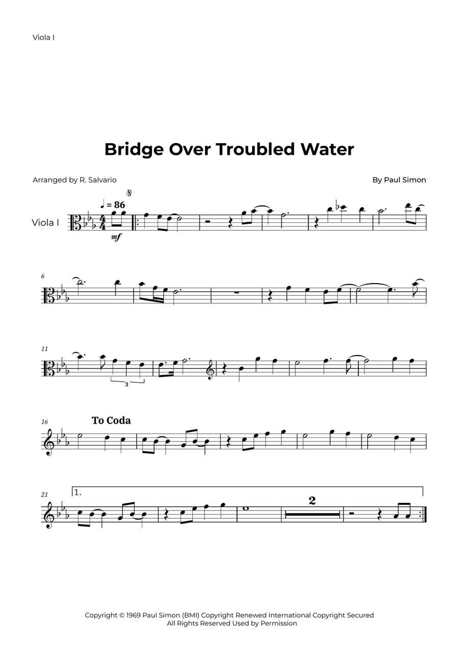 Bridge Over Troubled Water String Duet scores gallery preview page 4