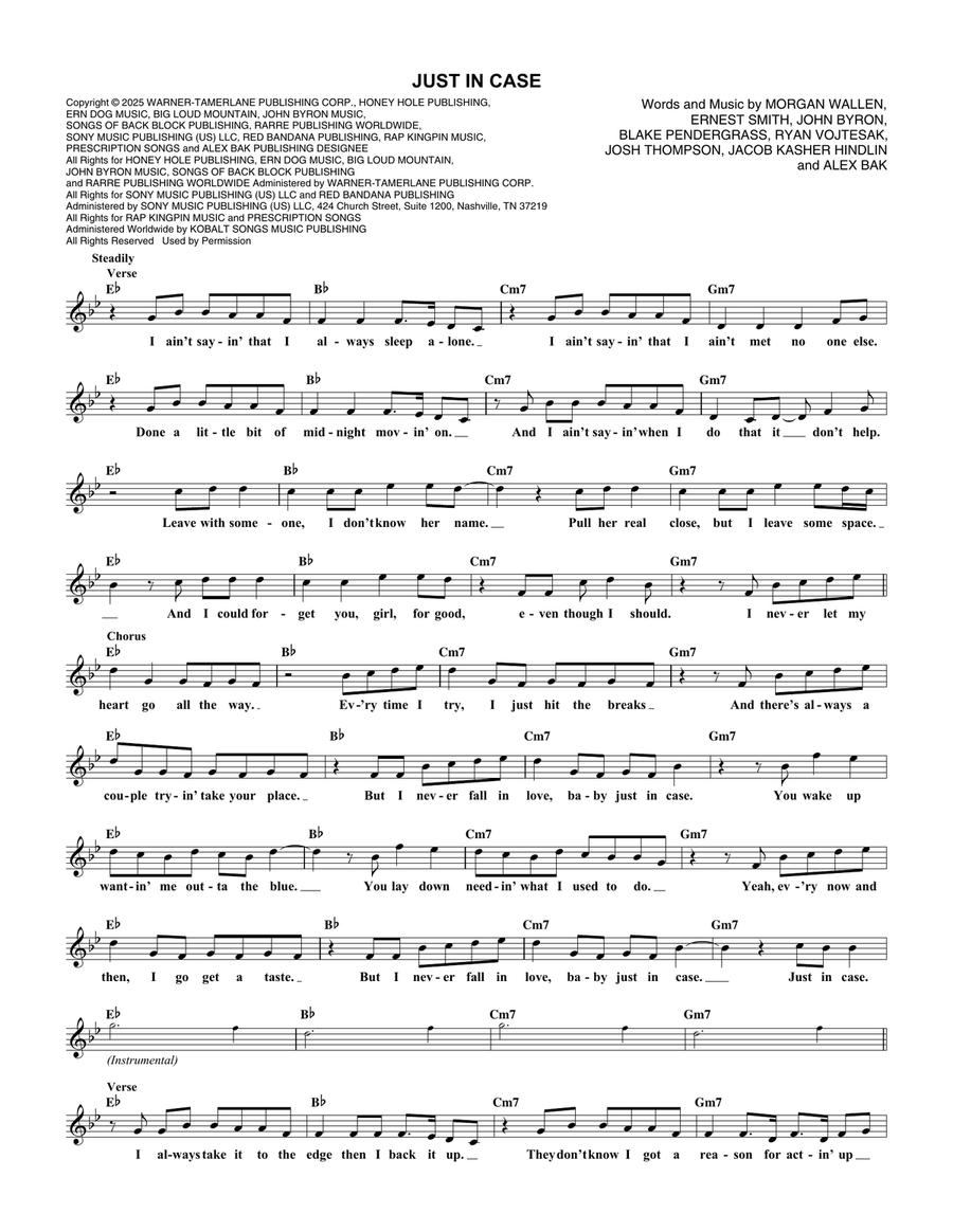 Just In Case Just In Case Electric Guitar scores gallery preview page 1