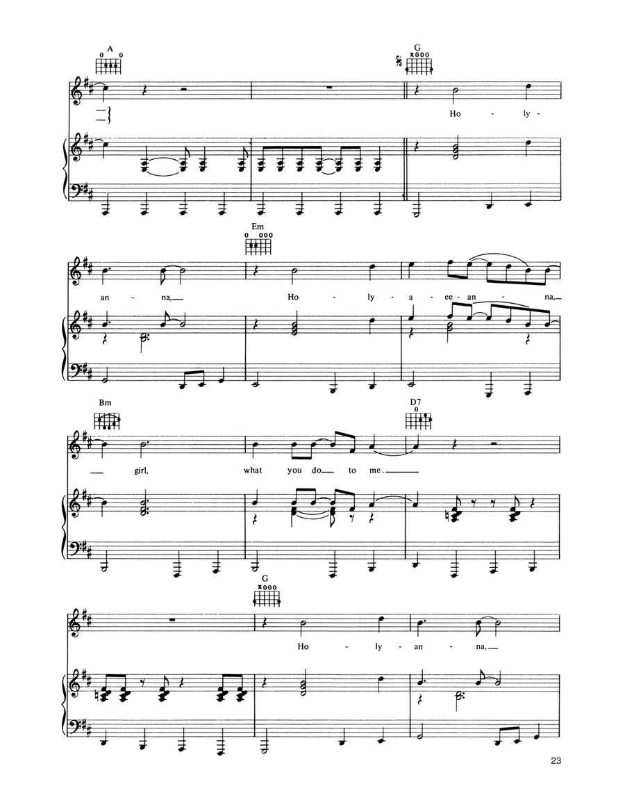 Holyanna Holyanna Piano, Vocal, Guitar scores gallery preview page 3