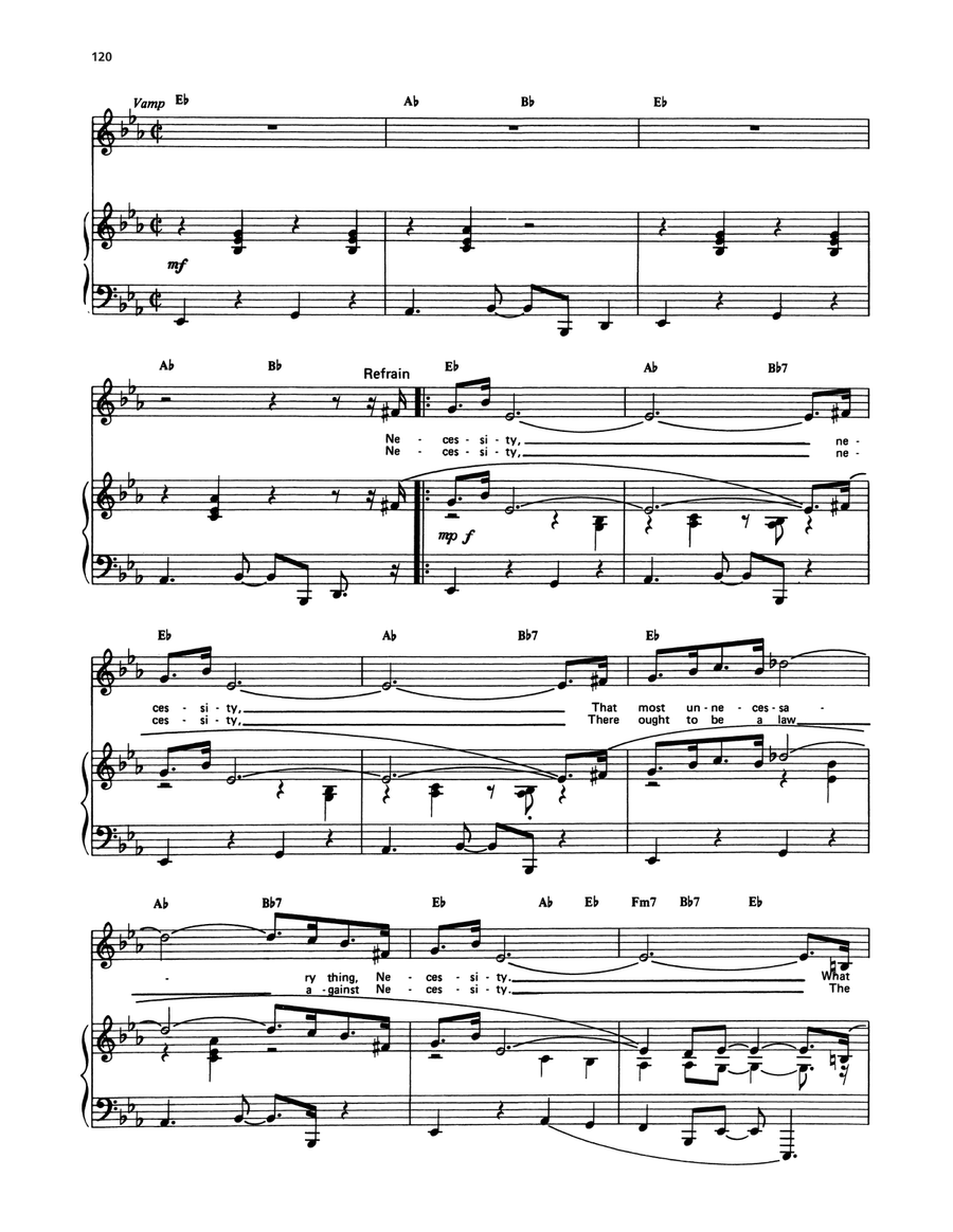 Necessity (from Finian's Rainbow) Piano, Vocal, Guitar scores gallery preview page 2