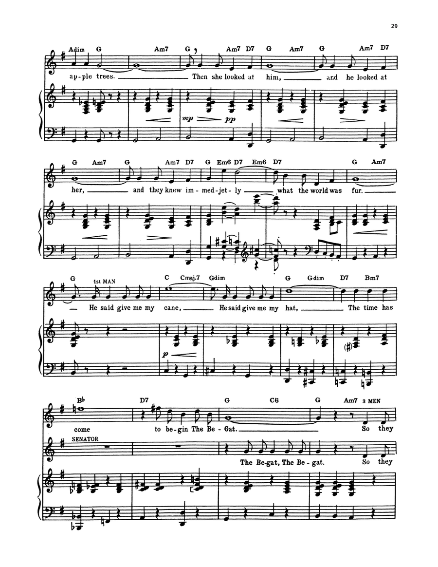 The Begat (from Finian's Rainbow) Piano, Vocal, Guitar scores gallery preview page 2