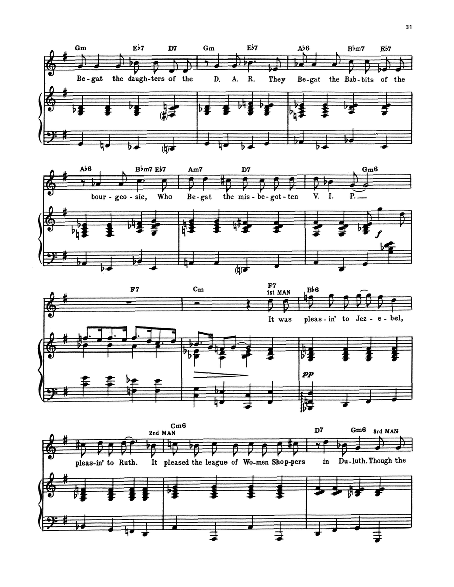 The Begat (from Finian's Rainbow) Piano, Vocal, Guitar scores gallery preview page 4