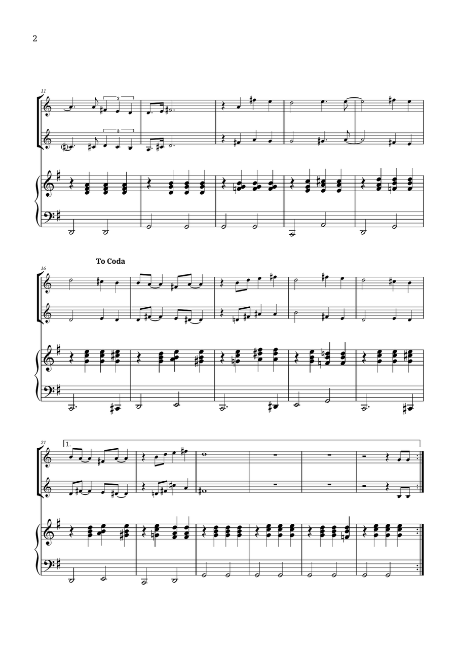 Bridge Over Troubled Water Brass Duet scores gallery preview page 2