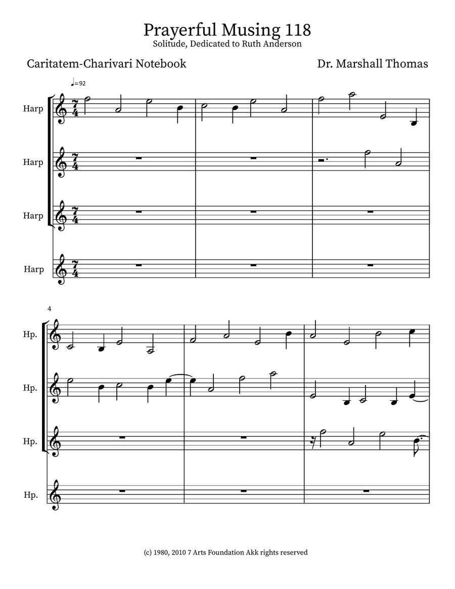 Prayerful Musing 118 Prayerful Musing 118 Small Ensemble scores gallery preview page 1
