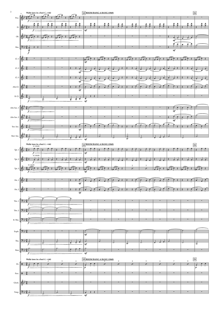 Medley: Boom Bang A Bang with Puppet On A String, Love Shine A Light, and Making Your Mind Up Concert Band scores gallery preview page 2