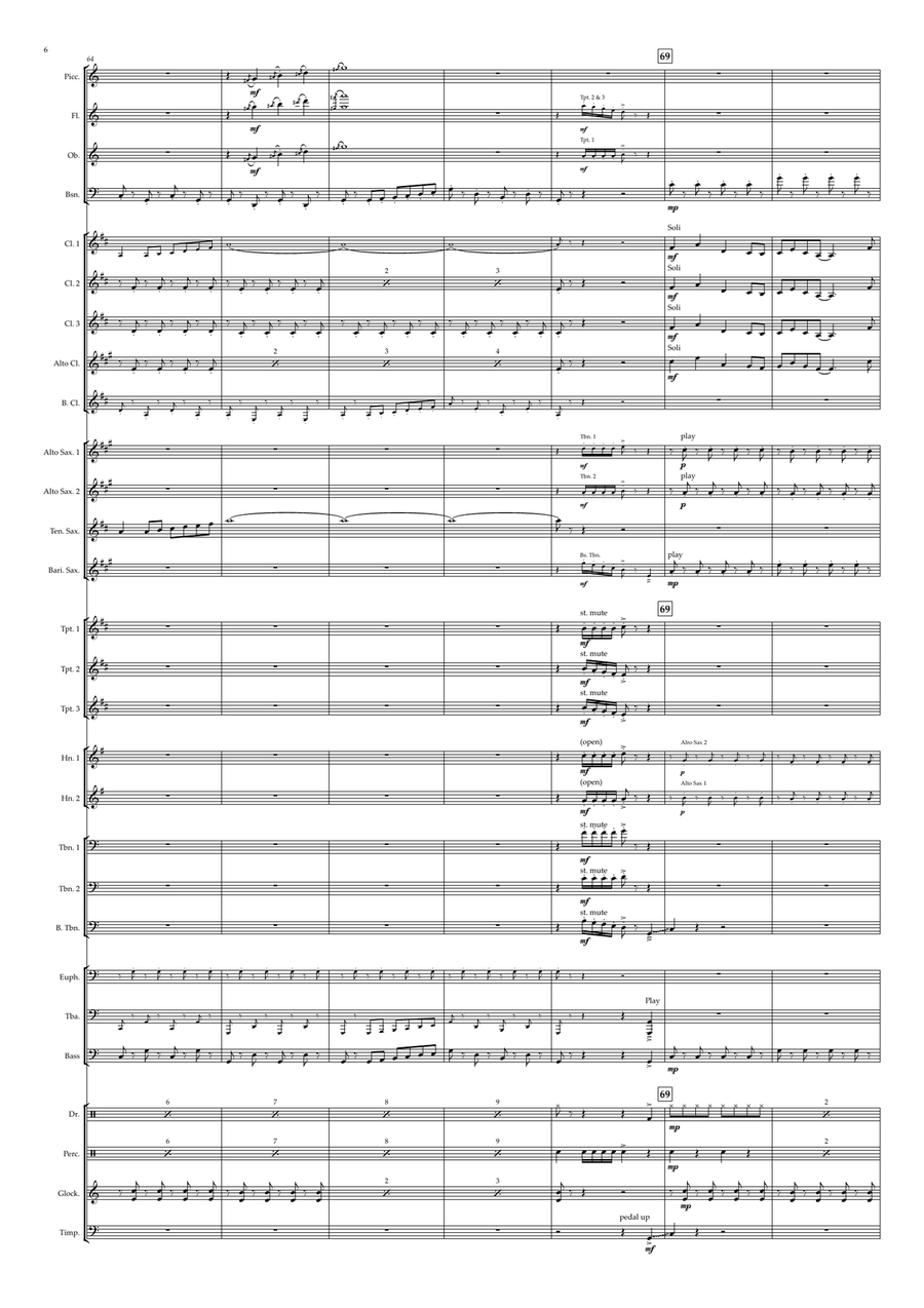 Medley: Boom Bang A Bang with Puppet On A String, Love Shine A Light, and Making Your Mind Up Concert Band scores gallery preview page 6