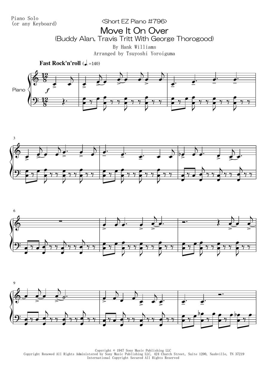 Move It On Over Move It On Over Easy Piano scores gallery preview page 1