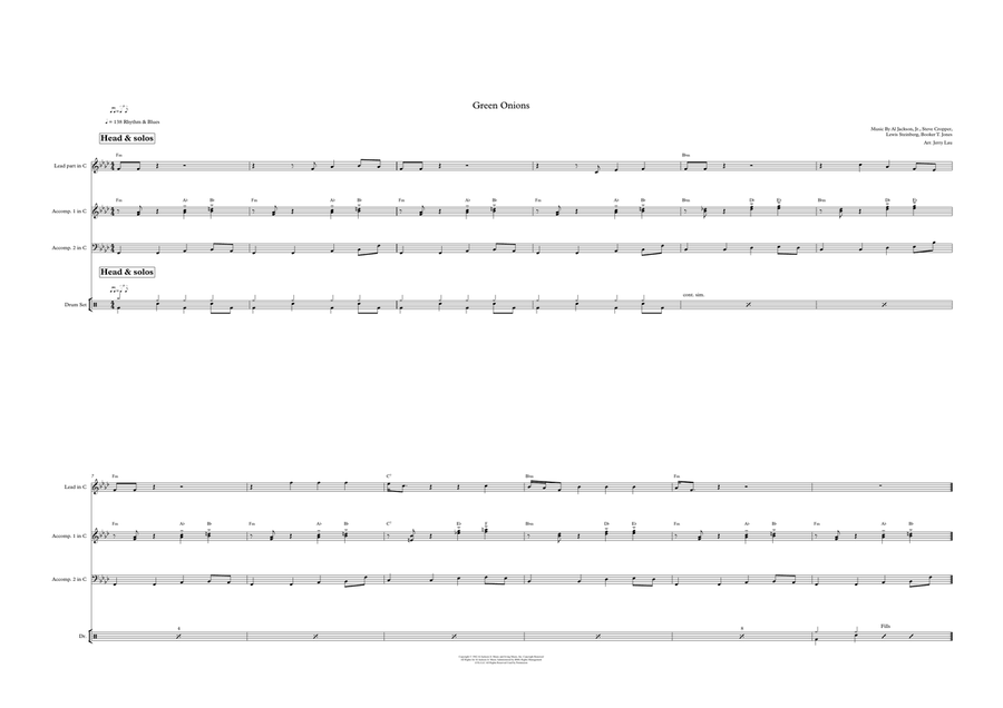 Green Onions Large Ensemble scores gallery preview page 1