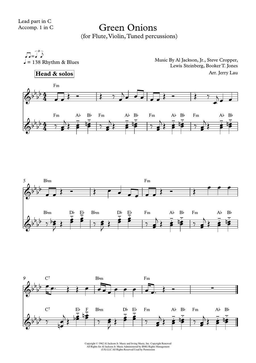 Green Onions Large Ensemble scores gallery preview page 2