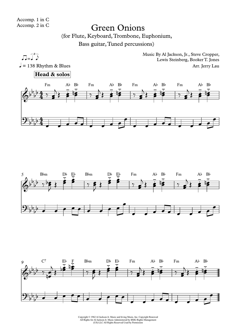Green Onions Large Ensemble scores gallery preview page 4