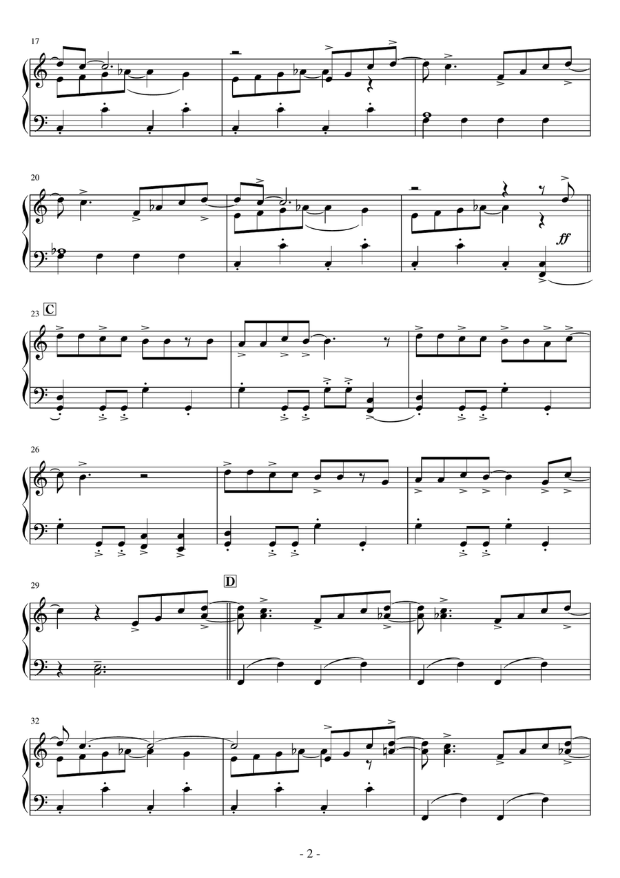 Tiger Tiger Easy Piano scores gallery preview page 2