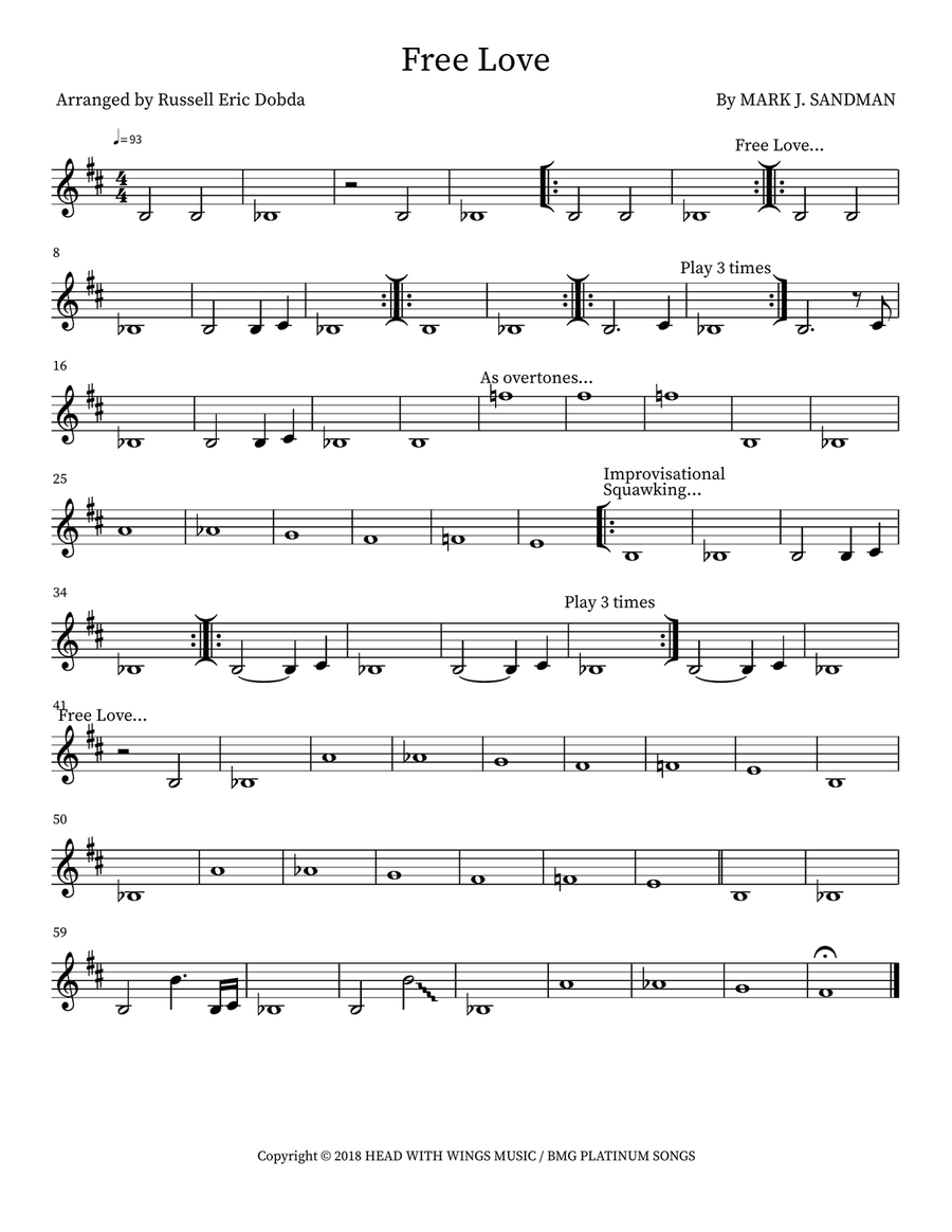 Free Love Free Love Woodwind Duet scores gallery preview page 1