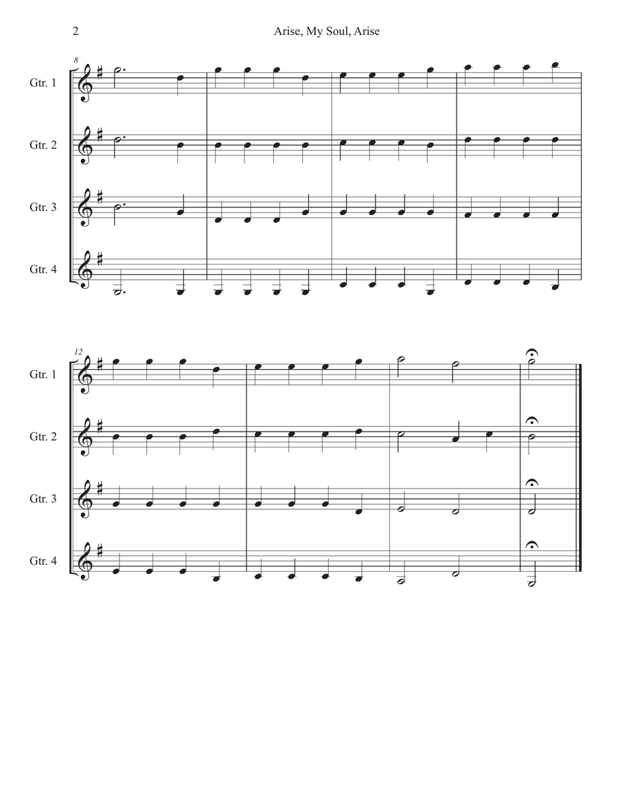 Ten Hymns For Guitar Quartet - Score Only Guitar Ensemble scores gallery preview page 4