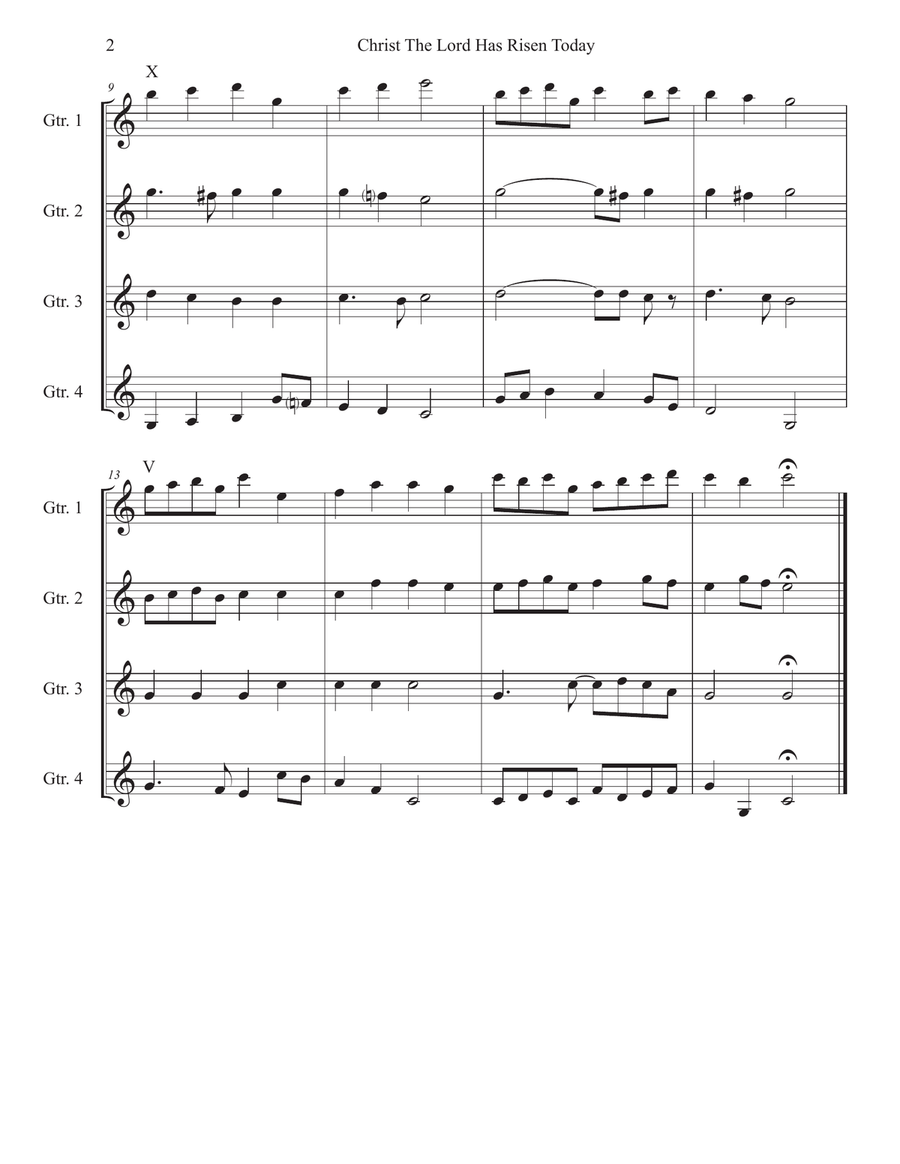 Ten Hymns For Guitar Quartet - Score Only Guitar Ensemble scores gallery preview page 6