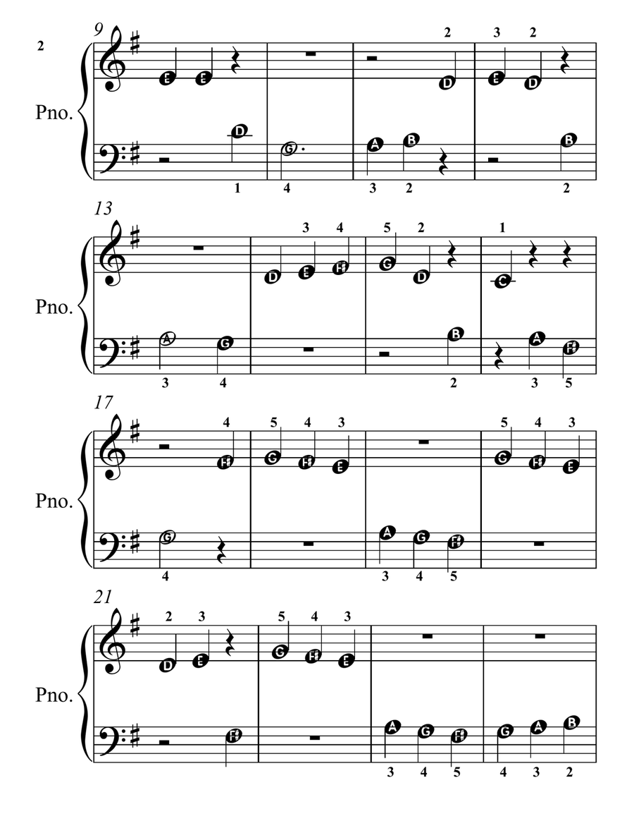 Little Rabbits in the Field for Beginner Piano Piano Method scores gallery preview page 4