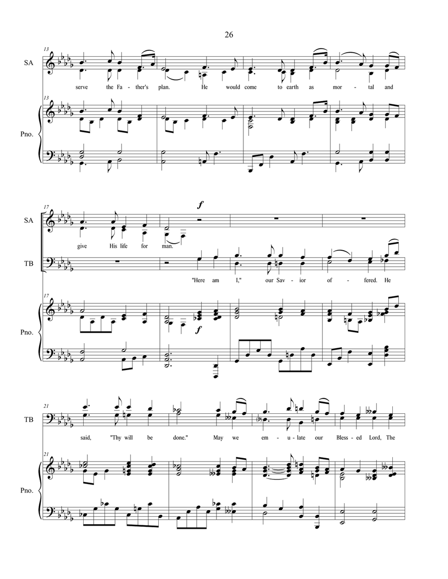 He Stood Forth, sacred music for SATB choir 4-Part scores gallery preview page 3