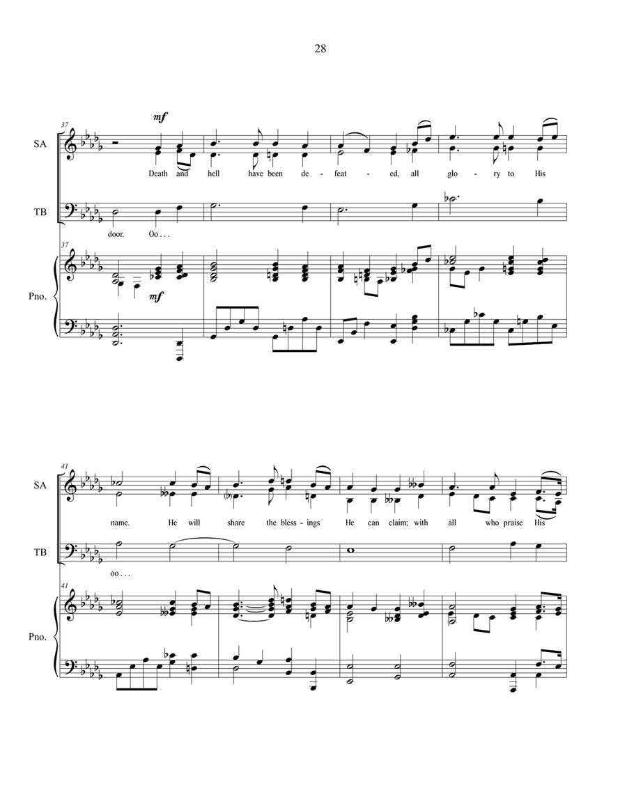 He Stood Forth, sacred music for SATB choir 4-Part scores gallery preview page 5