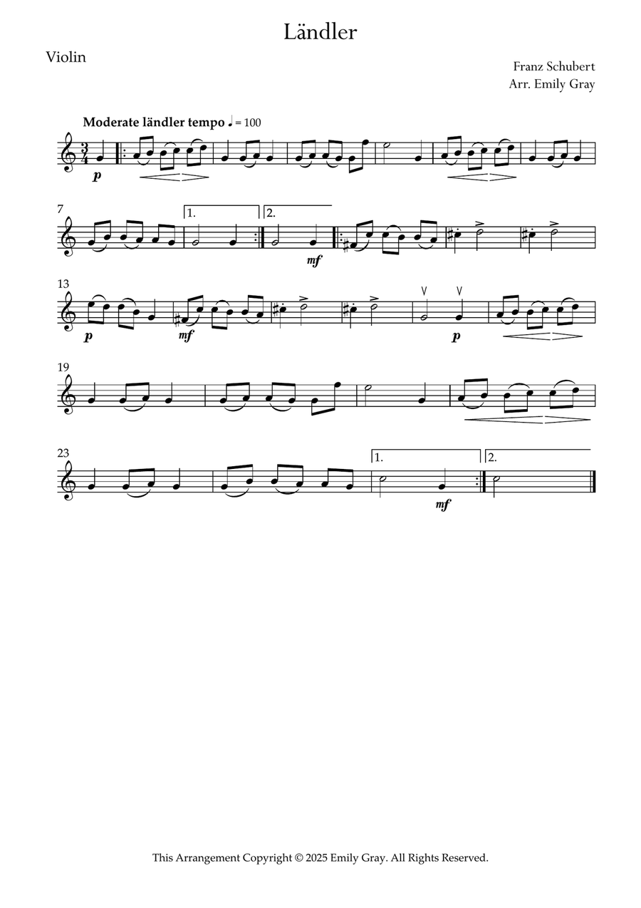 Landler Landler String Orchestra scores gallery preview page 3