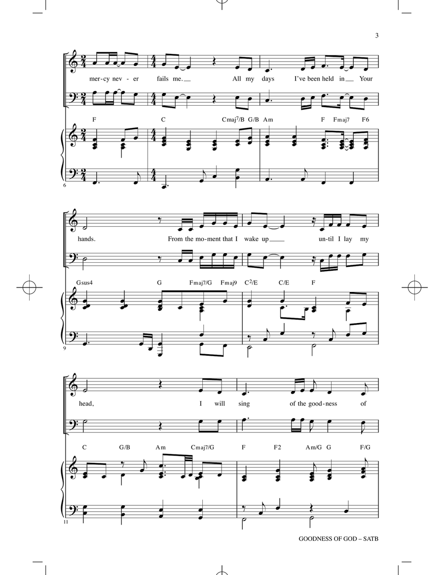 Goodness Of God Goodness Of God 4-Part scores gallery preview page 2