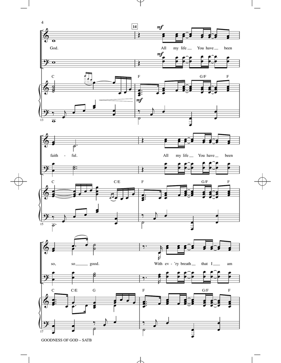 Goodness Of God Goodness Of God 4-Part scores gallery preview page 3