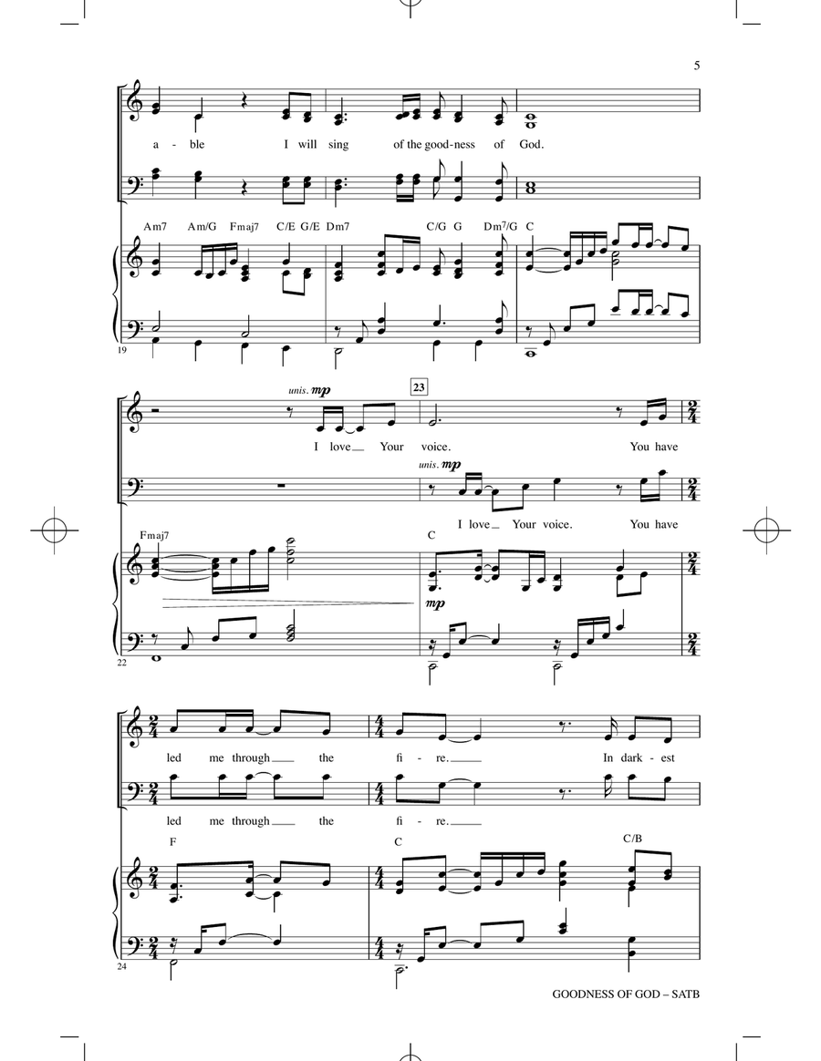 Goodness Of God Goodness Of God 4-Part scores gallery preview page 4