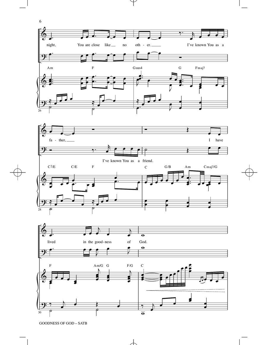Goodness Of God Goodness Of God 4-Part scores gallery preview page 5