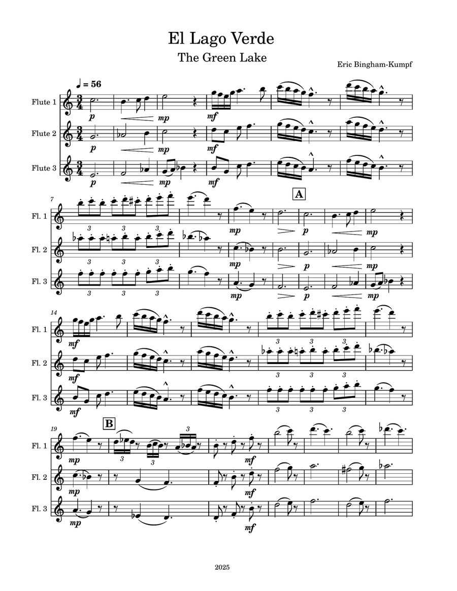 El Lago Verde El Lago Verde Woodwind Trio scores gallery preview page 1