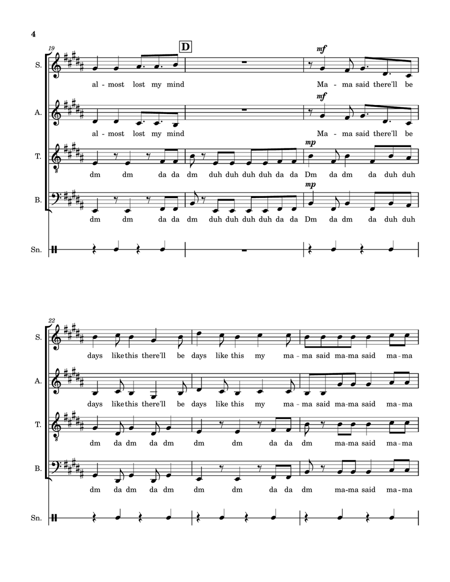 Mama Said Mama Said 4-Part scores gallery preview page 4