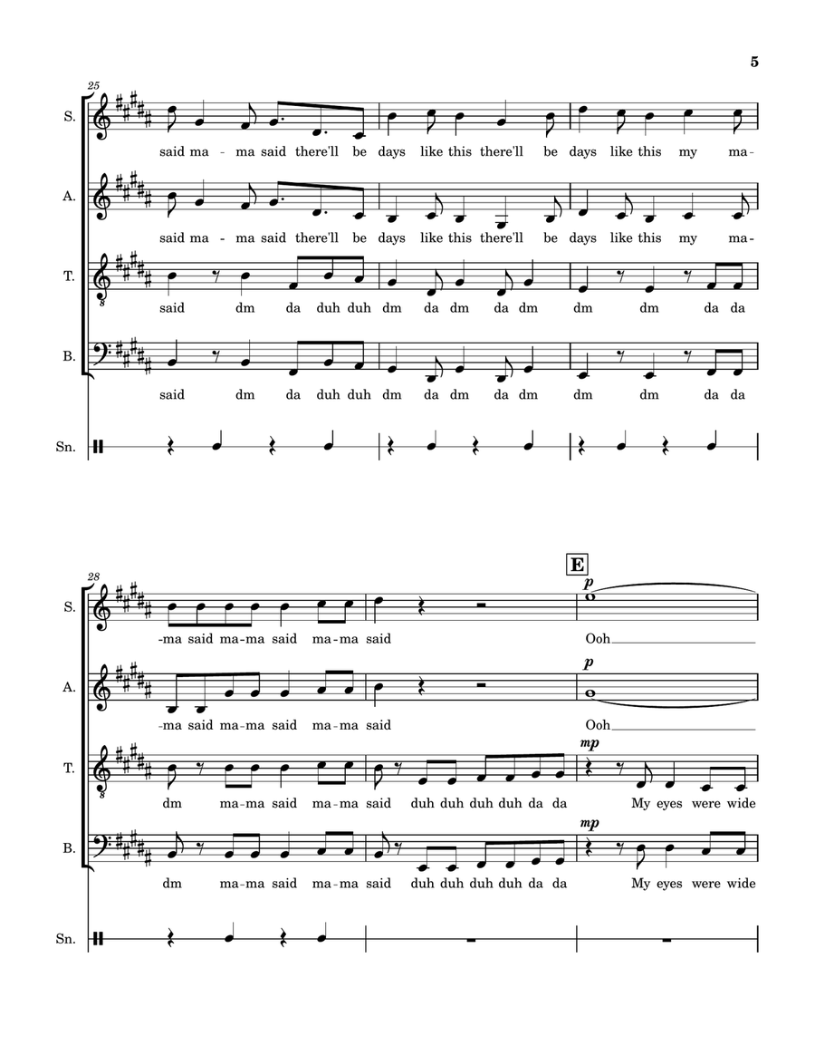 Mama Said Mama Said 4-Part scores gallery preview page 5