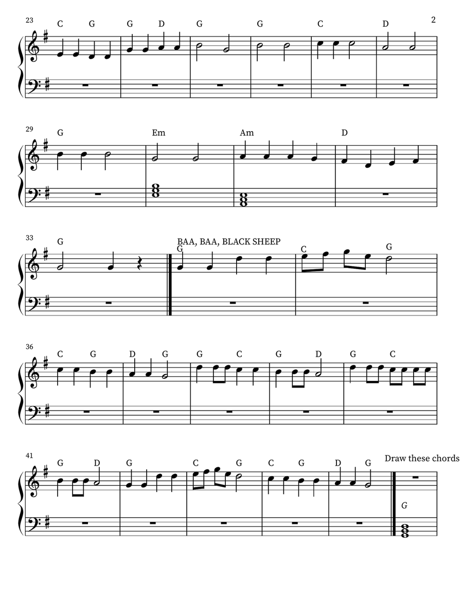 Scales & Chords (G Major) Easy Piano scores gallery preview page 2