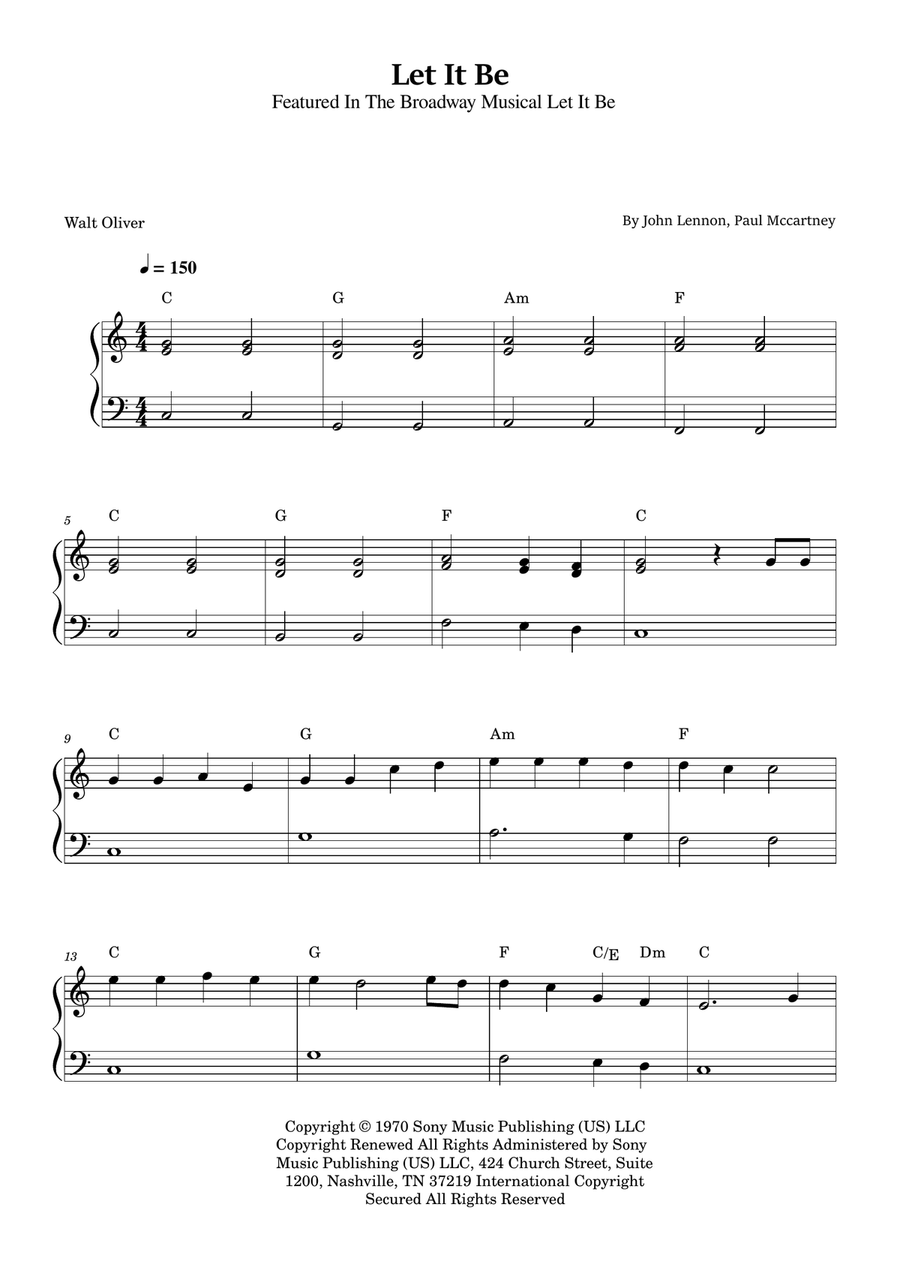 Let It Be Easy Piano scores gallery preview page 1