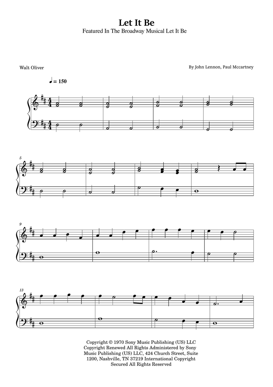 Let It Be Easy Piano scores gallery preview page 1
