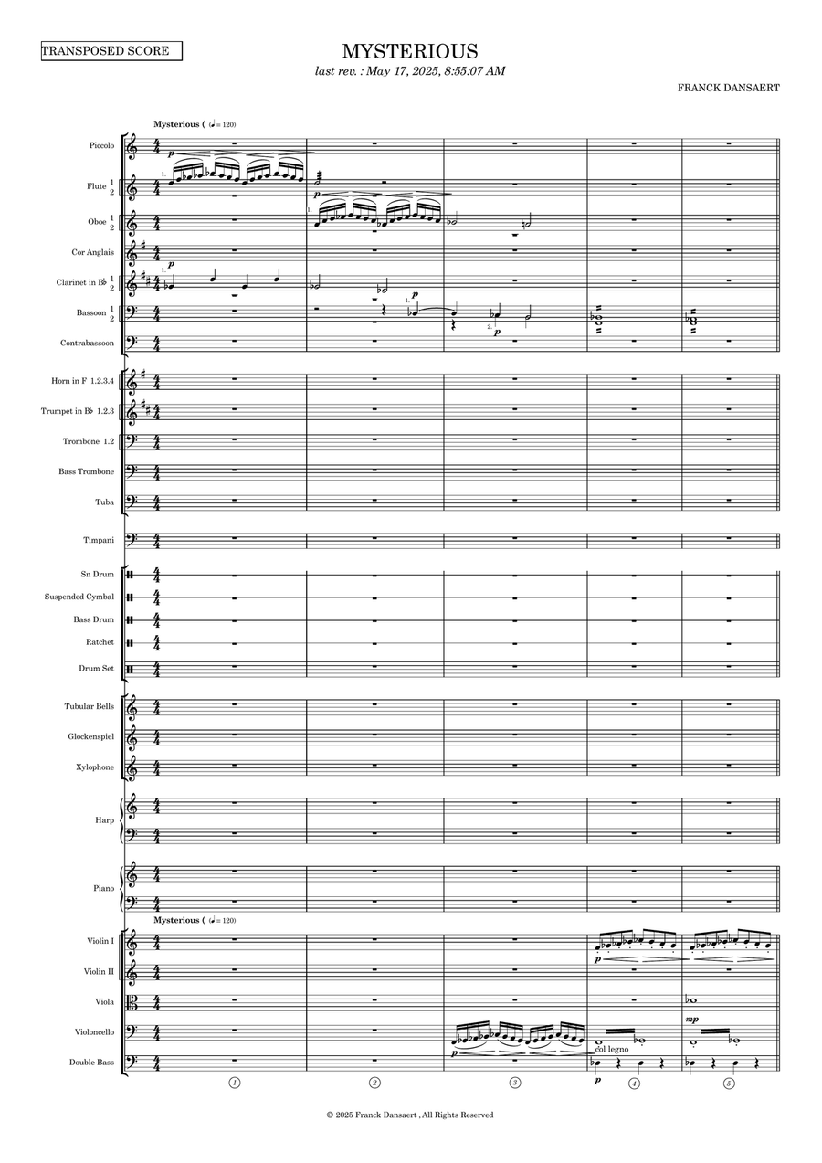Mysterious - Score Only Mysterious - Score Only Full Orchestra scores gallery preview page 2