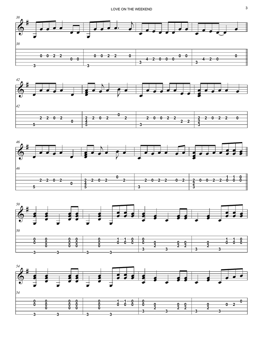 Love On The Weekend Love On The Weekend Acoustic Guitar scores gallery preview page 3