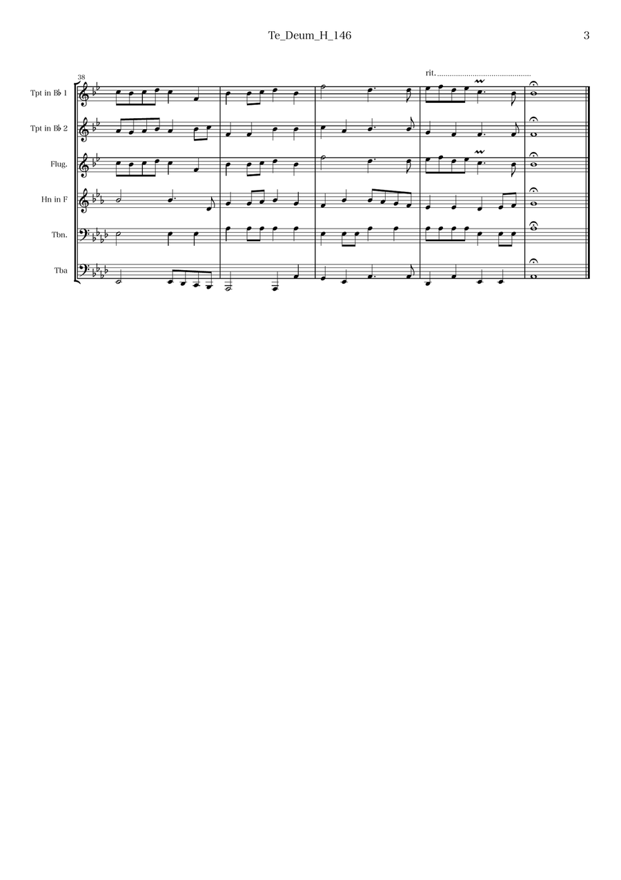 Te Deum H.146 for Brass Sextet Brass Ensemble scores gallery preview page 3