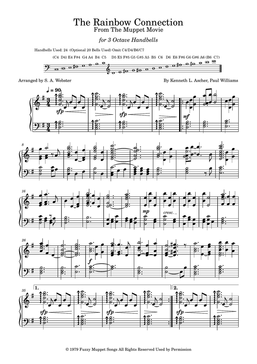 Rainbow Connection Rainbow Connection Handbell Choir scores gallery preview page 1