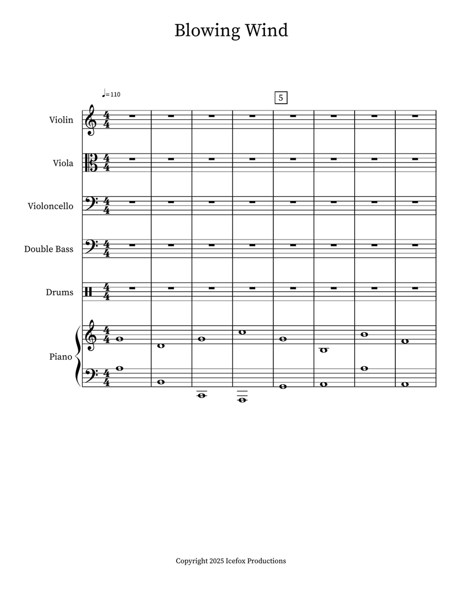 Blowing Wind Blowing Wind Piano scores gallery preview page 1