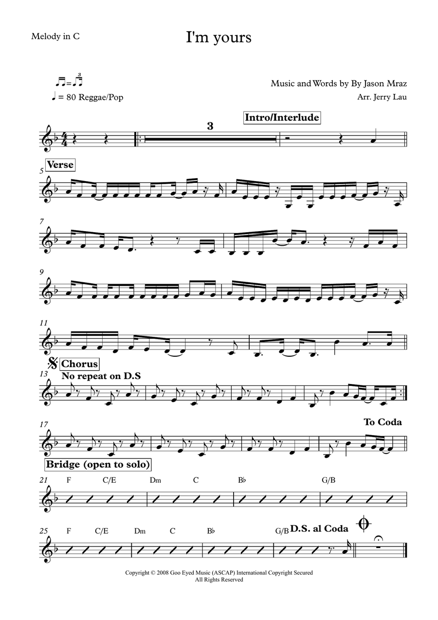 I'm Yours Large Ensemble scores gallery preview page 2