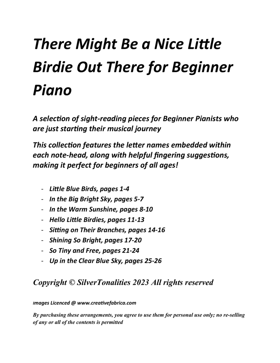 There Might Be a Nice Little Birdie Out There for Beginner Piano Piano Method scores gallery preview page 2
