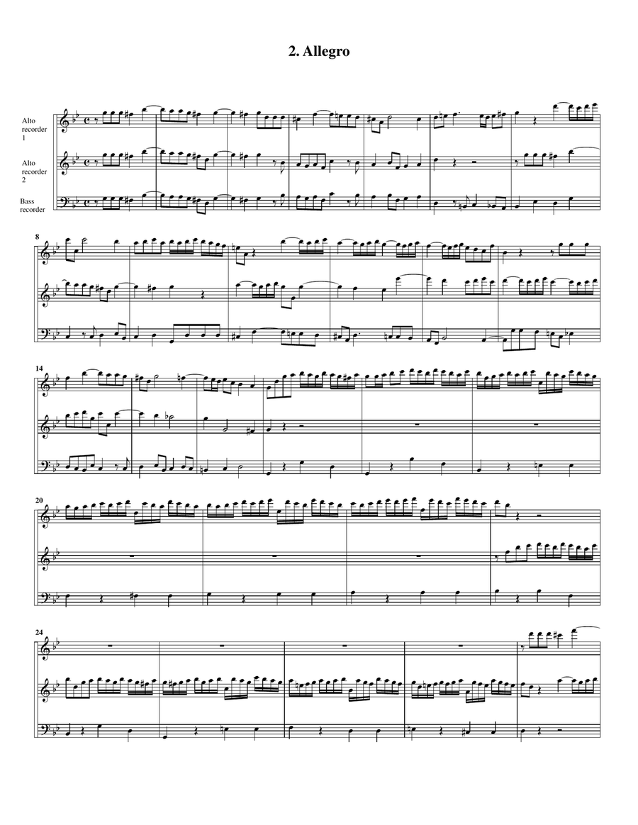 Trio sonata TWV 42 e7 (arrangement for 3 recorders (AAB)) Alto Recorder scores gallery preview page 4