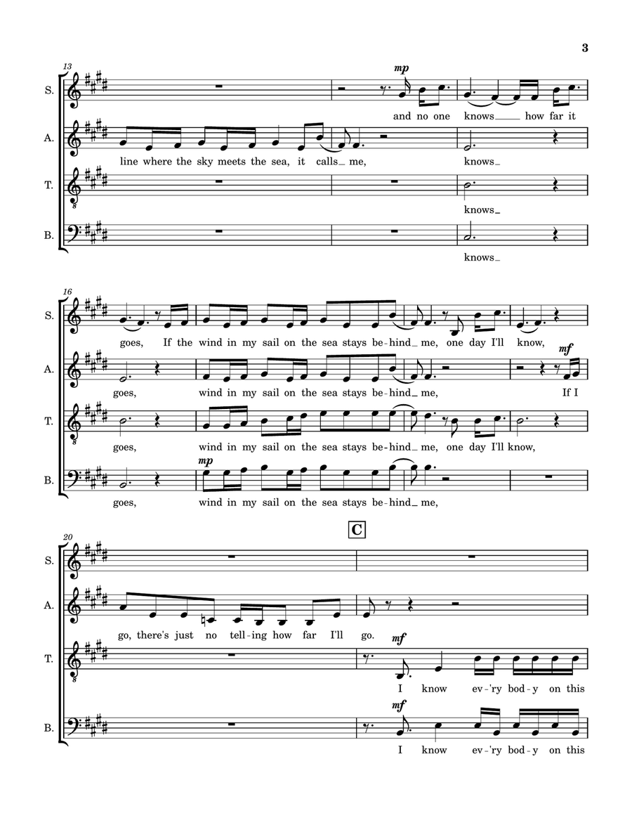 How Far I'll Go How Far I'll Go 4-Part scores gallery preview page 3