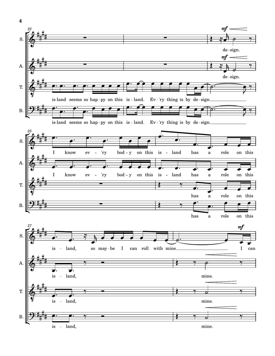 How Far I'll Go How Far I'll Go 4-Part scores gallery preview page 4