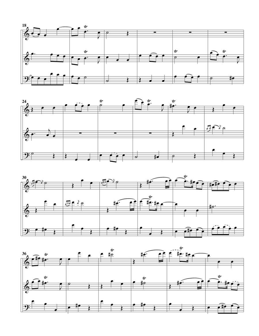 Trio sonata TWV 42 e11 (arrangement for 3 recorders (AAB)) Alto Recorder scores gallery preview page 3