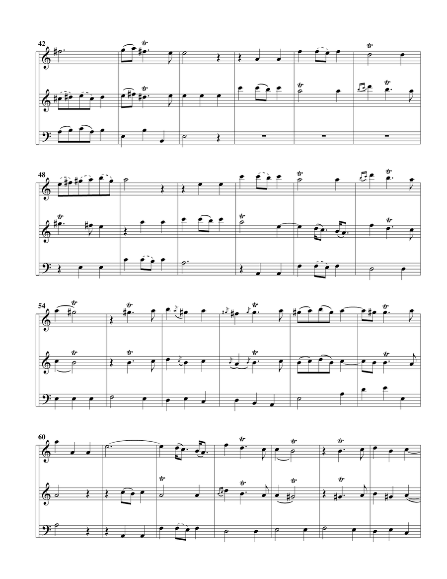 Trio sonata TWV 42 e11 (arrangement for 3 recorders (AAB)) Alto Recorder scores gallery preview page 4